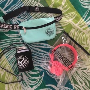 PINK Fanny Pack, Headphones, Coozie lanyard ☀️